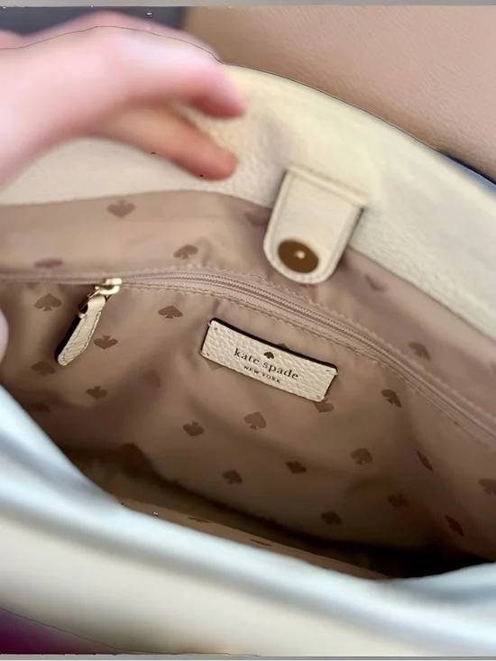 Kate Spade Warm Beige Multi Colorblock Leila Satchel - Picture 3 of 10